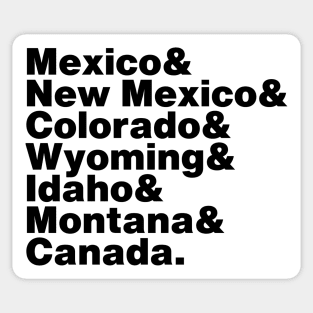 Continental Divide Trail States Sticker